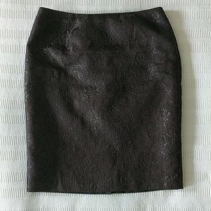 Sunny Leigh | Shimmery Jacquard Black Pencil Skirt